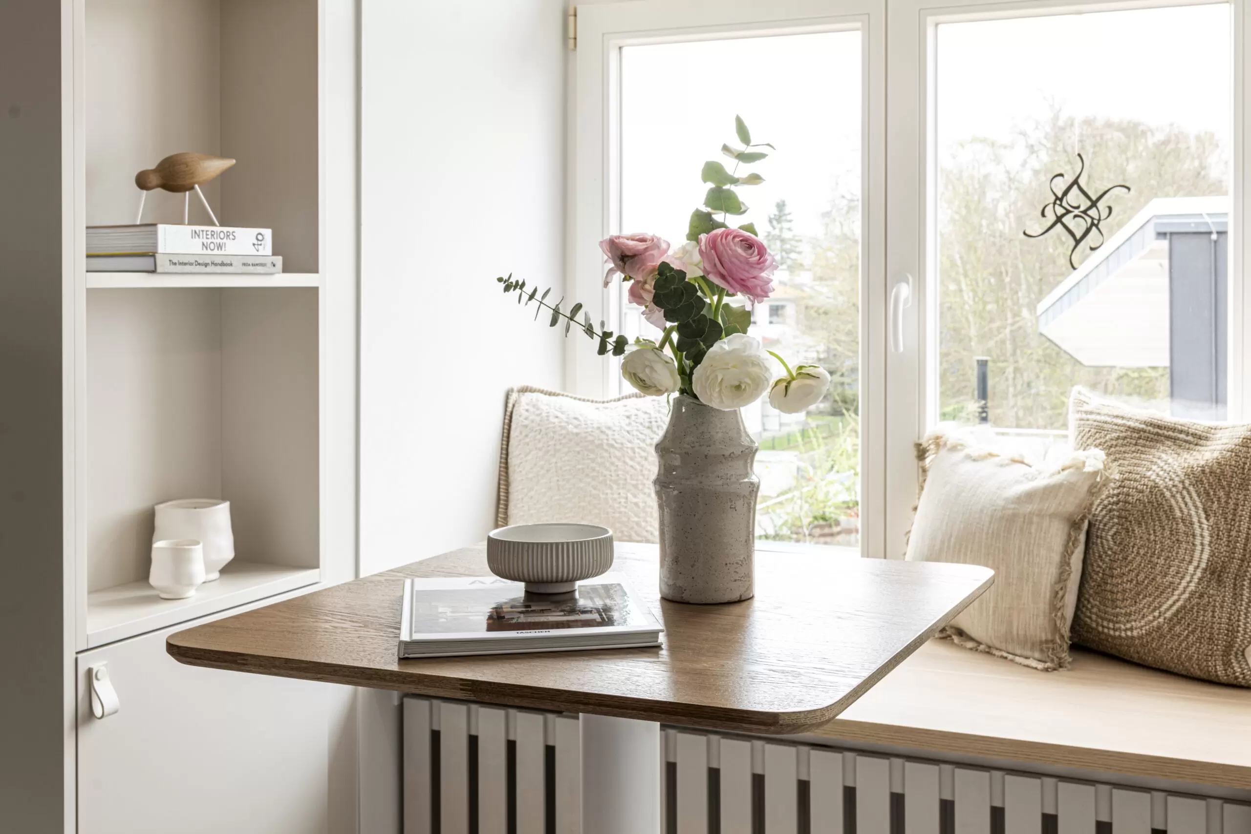Blumenstraus Sitzbank